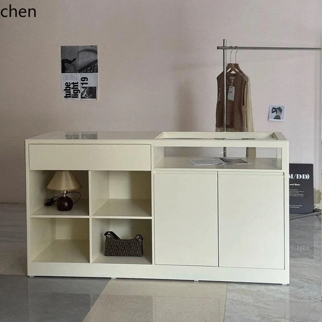 Office Furniture Store - Comptoir d'îlot en verre laqué pour