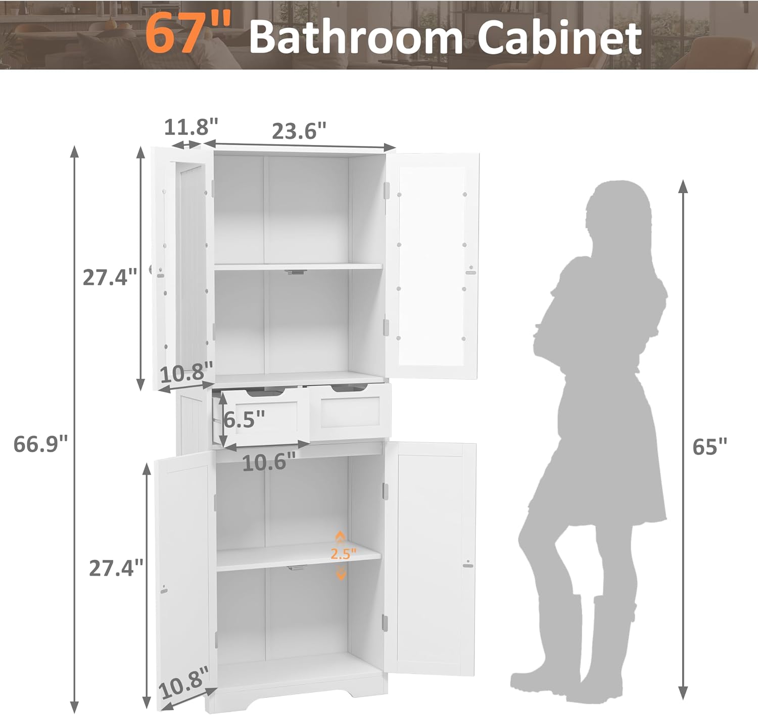 Armoire de rangement haute pou - Office Storage Cabinet avis et prix